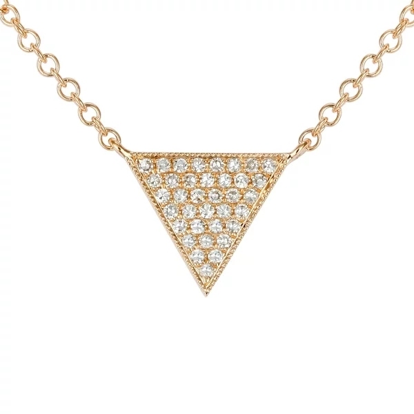 China Supplier Sterling Silver Cubic Zirconia Triangle Necklace Wholesale