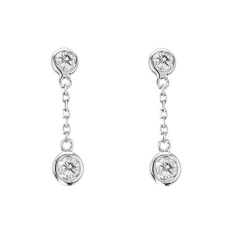 Landou Jewelry 925 Sterling Silver CZ by the Yard Dangle Chain Earrings
