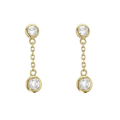 Landou Jewelry 925 Sterling Silver CZ by the Yard Dangle Chain Earrings