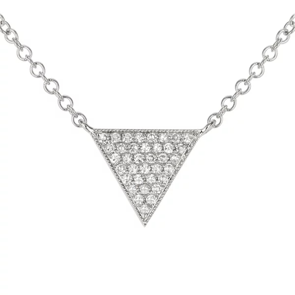 China Supplier Sterling Silver Cubic Zirconia Triangle Necklace Wholesale