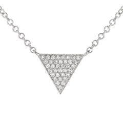 China Supplier Sterling Silver Cubic Zirconia Triangle Necklace Wholesale