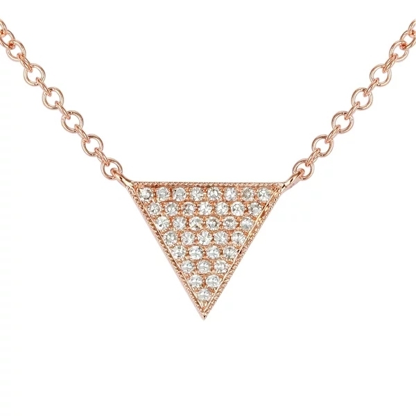 China Supplier Sterling Silver Cubic Zirconia Triangle Necklace Wholesale