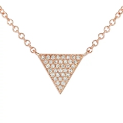 China Supplier Sterling Silver Cubic Zirconia Triangle Necklace Wholesale