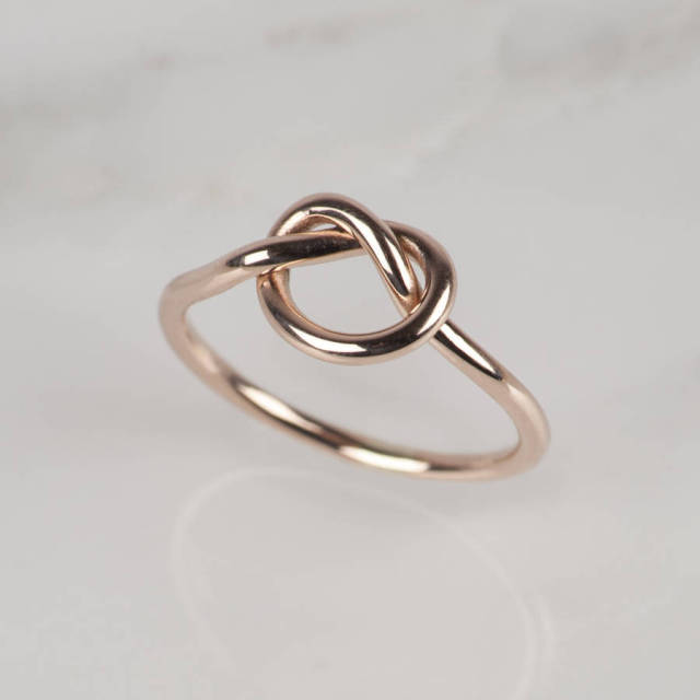 Handmade 925 Sterling Silver High Polish Love Knot Finger Ring Design