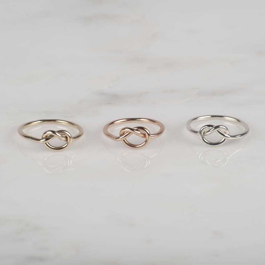 Handmade 925 Sterling Silver High Polish Love Knot Finger Ring Design