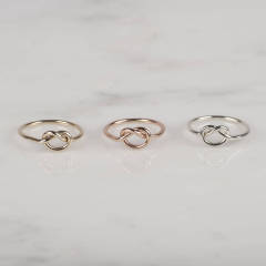 Handmade 925 Sterling Silver High Polish Love Knot Finger Ring Design