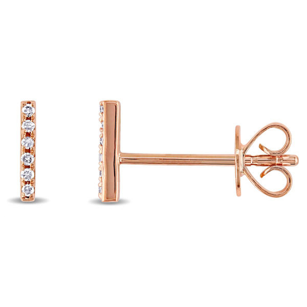 Best Selling 925 Sterling Silver Pave CZ Small Bar Stud Earrings for Girls