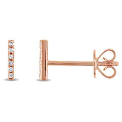Best Selling 925 Sterling Silver Pave CZ Small Bar Stud Earrings for Girls