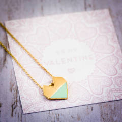 Dainty Design Sterling Silver Enamel Heart Necklace for Gift