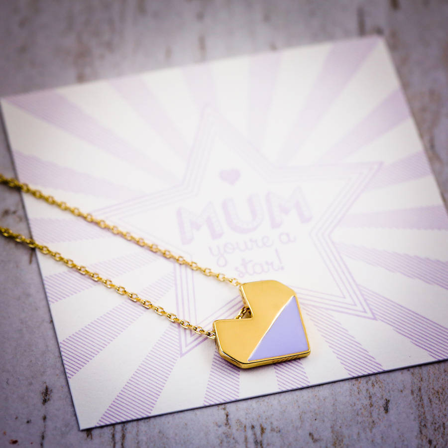 Dainty Design Sterling Silver Enamel Heart Necklace for Gift