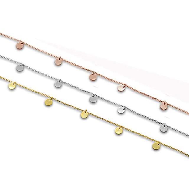 Best Selling 925 Sterling Silver Coin Drop Multi Tiny Disc Bracelet