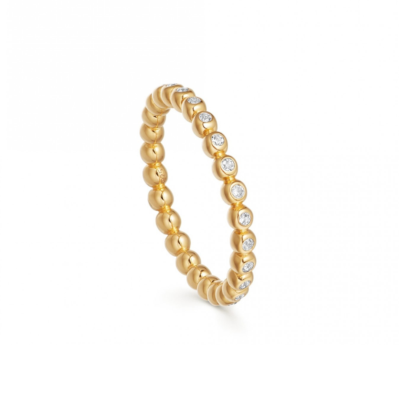 Sterling Silver Cubic Zirconia Thin Eternity Ring