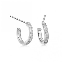 Sterling Silver Cubic Zirconia Dainty Hoop Earrings