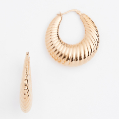 Customized Jewelry Stainless Steel Fan-shaped Large Sadie Hoop Earrings