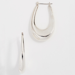 Landou Customized Jewelry Stainless Steel Large Sandra Hoop Earrings
