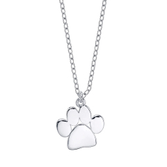 Sterling Silver Cute Pet Paw Print Necklace for Women