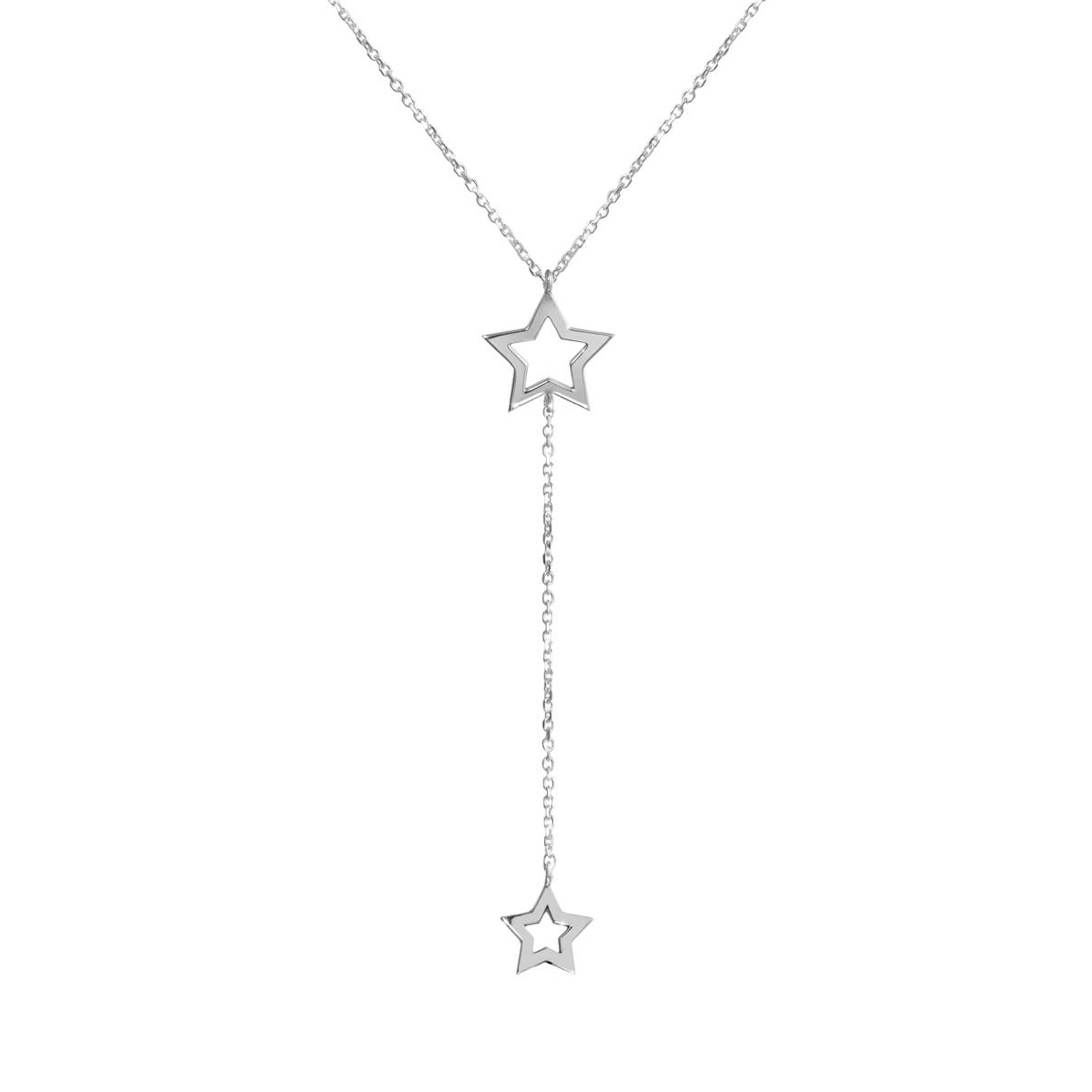 Delicate Sterling Silver Double Wish Star Necklace Y Necklace