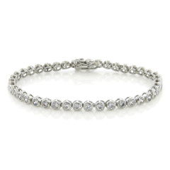 Customized Jewelry Cubic Zirconia Bezel Set Tennis Bracelet