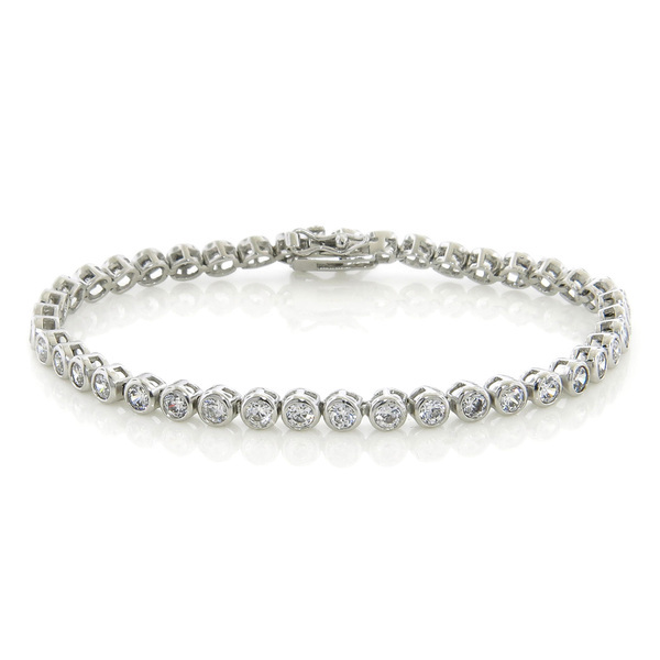 Customized Jewelry Cubic Zirconia Bezel Set Tennis Bracelet