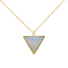 Dainty Sterling Silver Moonstone Triangle Pendant Necklace Wholesale