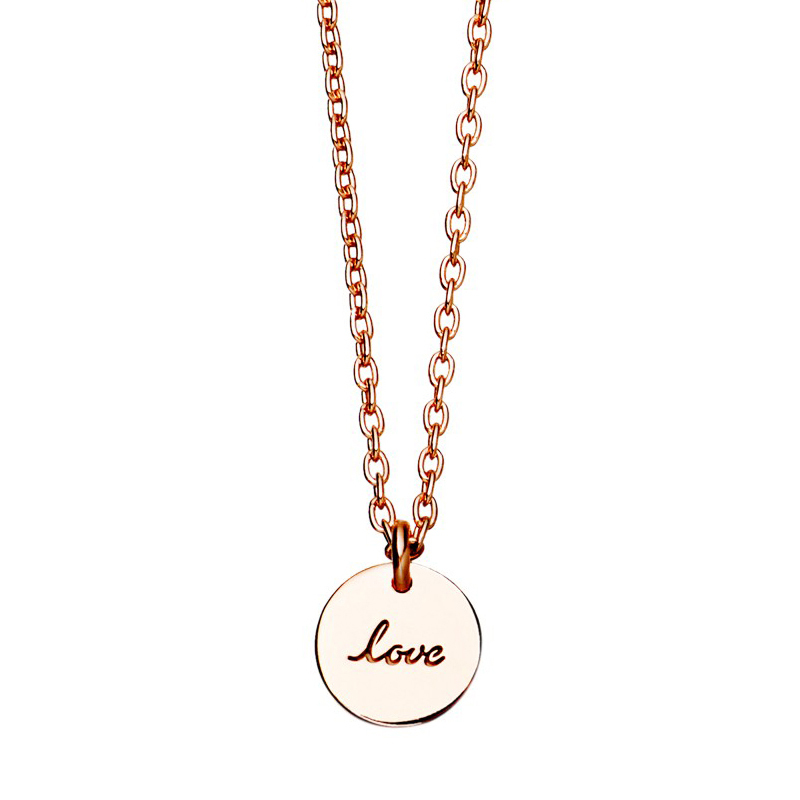 Sterling Silver Plain Round Circle Heart Necklce 12mm