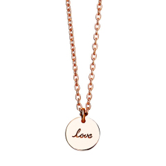 Sterling Silver Plain Round Circle Heart Necklce 12mm