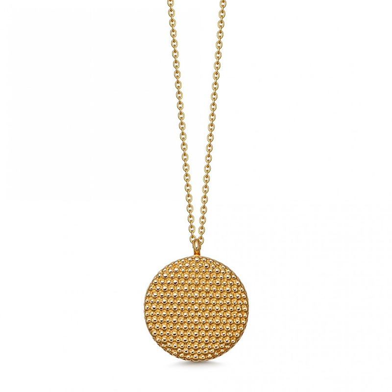 Custom Designer Sterling Silver Round Pendant Necklace
