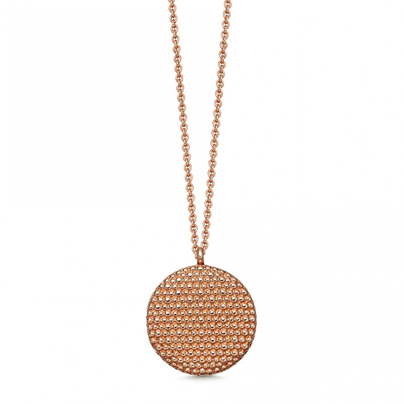 Custom Designer Sterling Silver Round Pendant Necklace