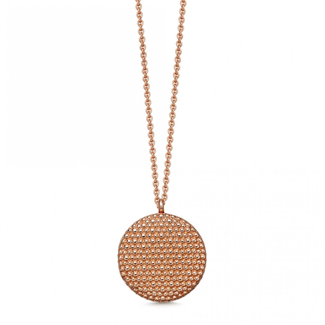 Custom Designer Sterling Silver Round Pendant Necklace