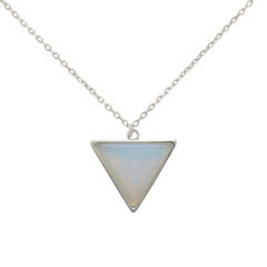 Dainty Sterling Silver Moonstone Triangle Pendant Necklace Wholesale