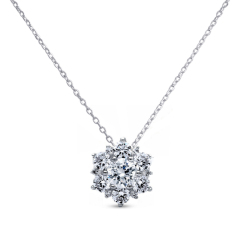 Customized Jewelry Sterling Silver Cubic Zirconia Necklace for Women