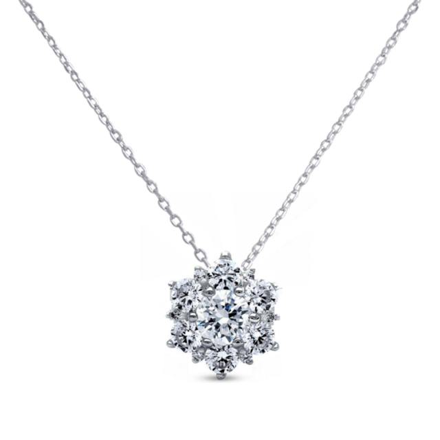 Customized Jewelry Sterling Silver Cubic Zirconia Necklace for Women