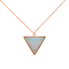 Dainty Sterling Silver Moonstone Triangle Pendant Necklace Wholesale