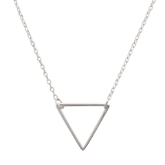 14K Gold Finished Sterling Silver Open Triangle Necklace