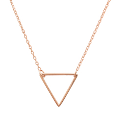 14K Gold Finished Sterling Silver Open Triangle Necklace