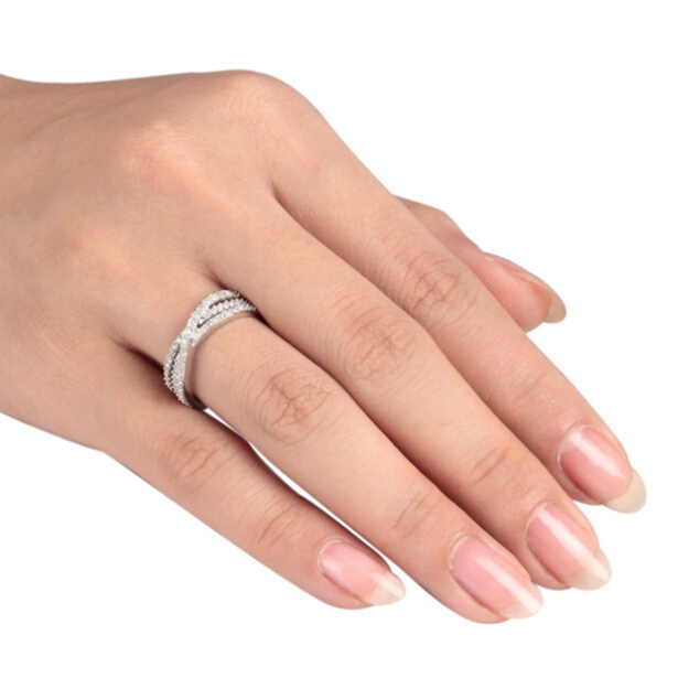 Fashion Sterling Silver Micropave Cubic Zirconia Women Ring