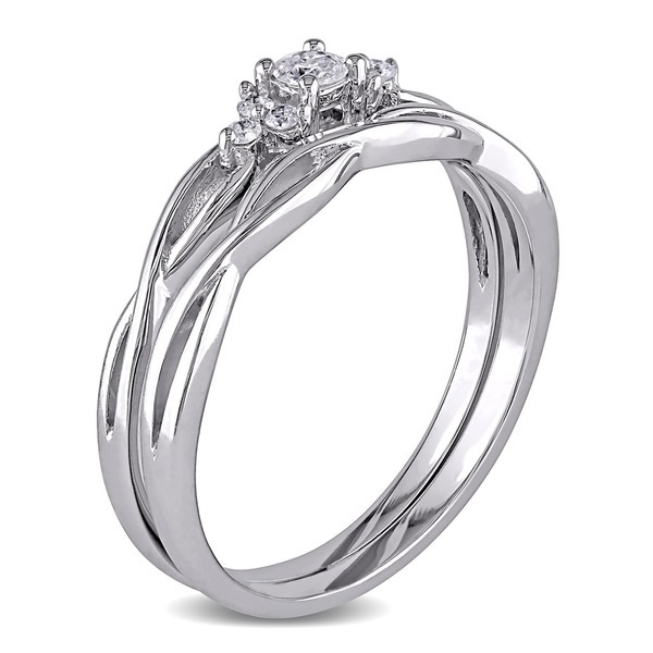 Latest White Gold Sterling Silver Fake Diamond Bridal Ring