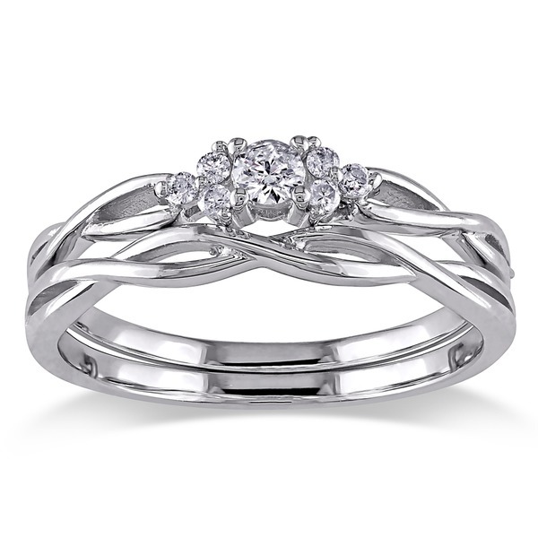 Latest White Gold Sterling Silver Fake Diamond Bridal Ring