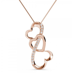 925 Sterling Silver AAA Cubic Zircon Heart of True Love Necklace for Girlfriend