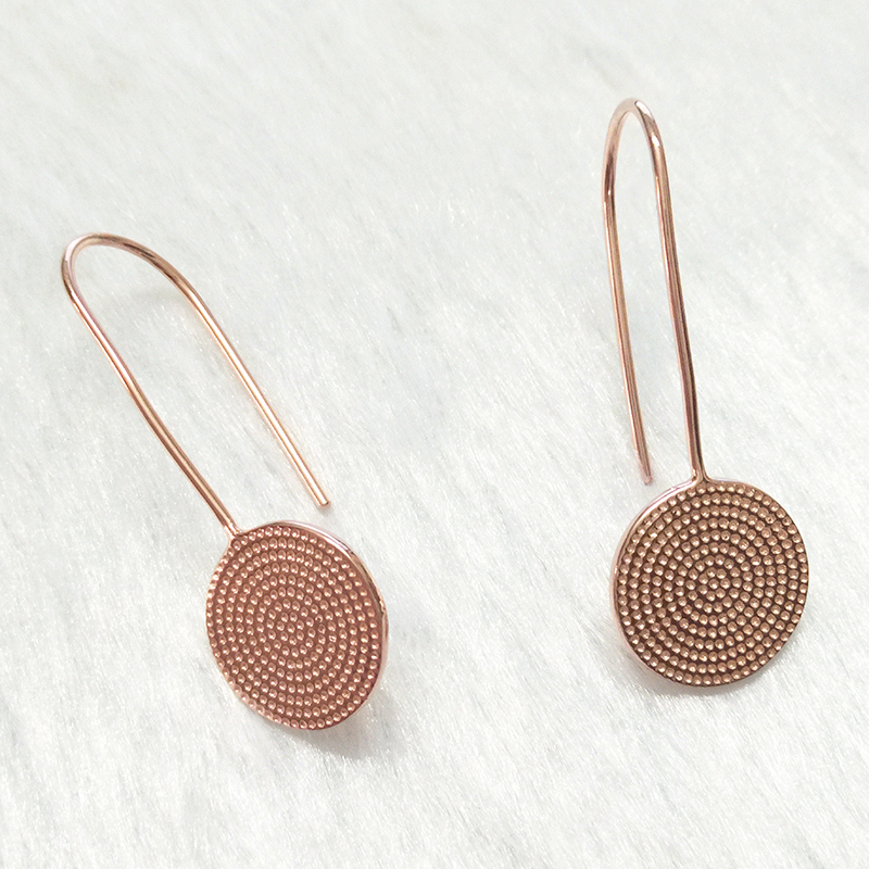 Purchase Christmas Jewelry Sterling Silver Long Hoop Simple Disc Earrings