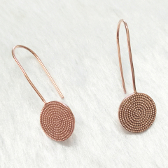 Purchase Christmas Jewelry Sterling Silver Long Hoop Simple Disc Earrings