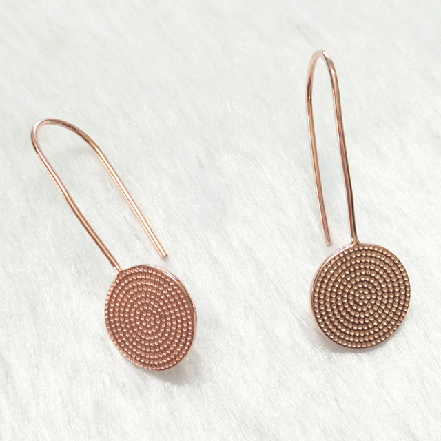 Purchase Christmas Jewelry Sterling Silver Long Hoop Simple Disc Earrings