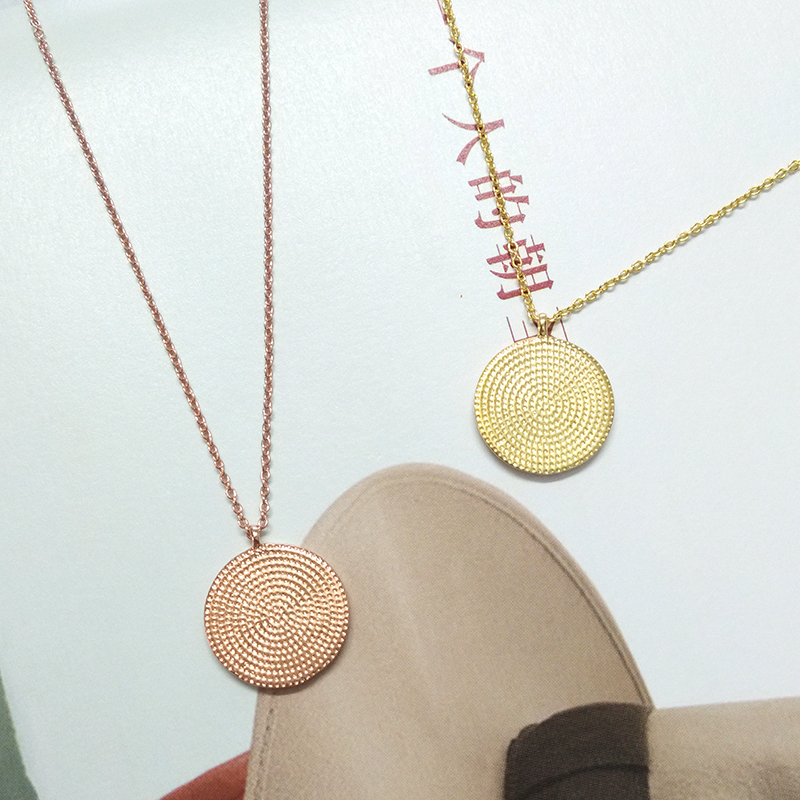 Sell Jewelry Necklace Sterling Silver Plain Round Disc Necklace