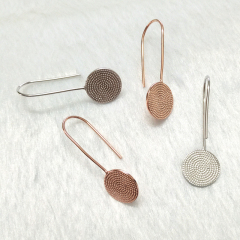 Purchase Christmas Jewelry Sterling Silver Long Hoop Simple Disc Earrings