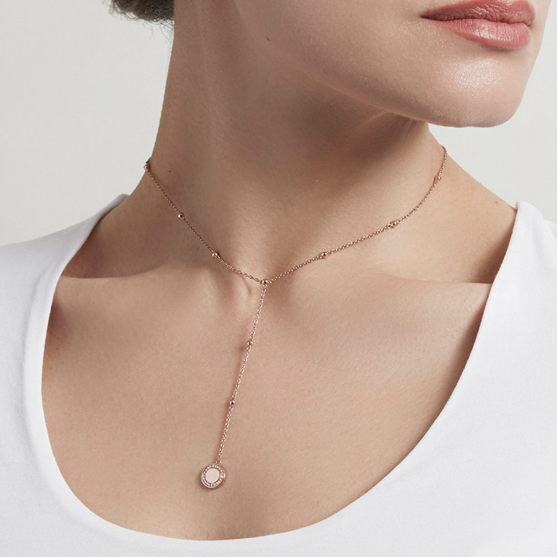 Sterling Silver Jewelry Manufacturer New Collection Beaded Lariat Chain Hanging Cosmos Necklace