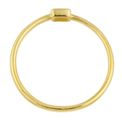Simple Jewelry 14K Yellow Gold Over Sterling Silver Mini Square Ring