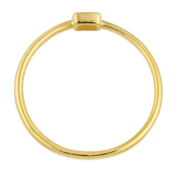 Simple Jewelry 14K Yellow Gold Over Sterling Silver Mini Square Ring