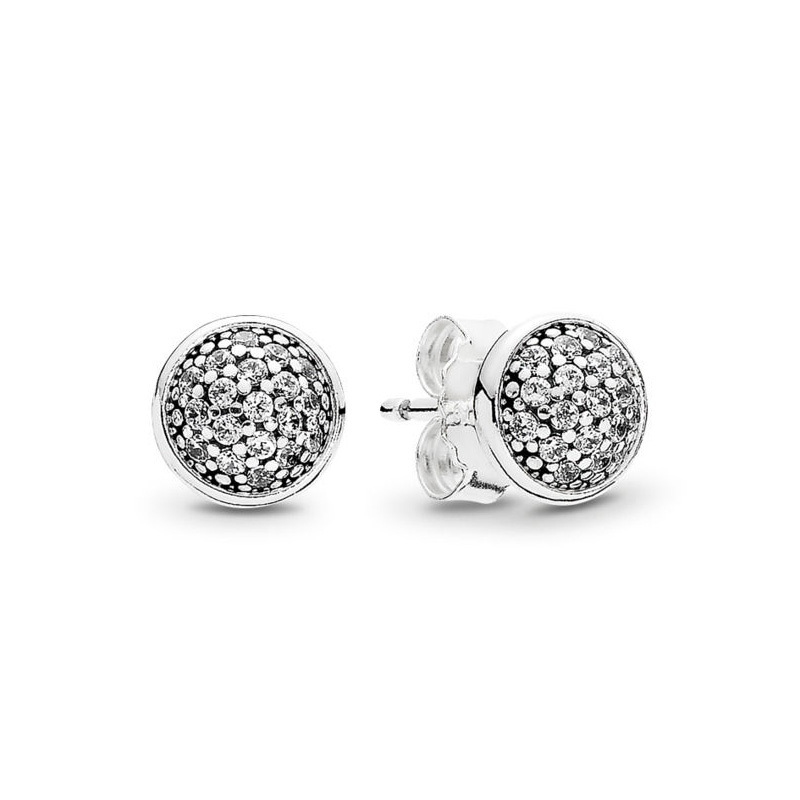 Fashion Jewelry Sterling Silver Rose Plated White CZ Dazzling Droplets Stud Earrings 280726CZ
