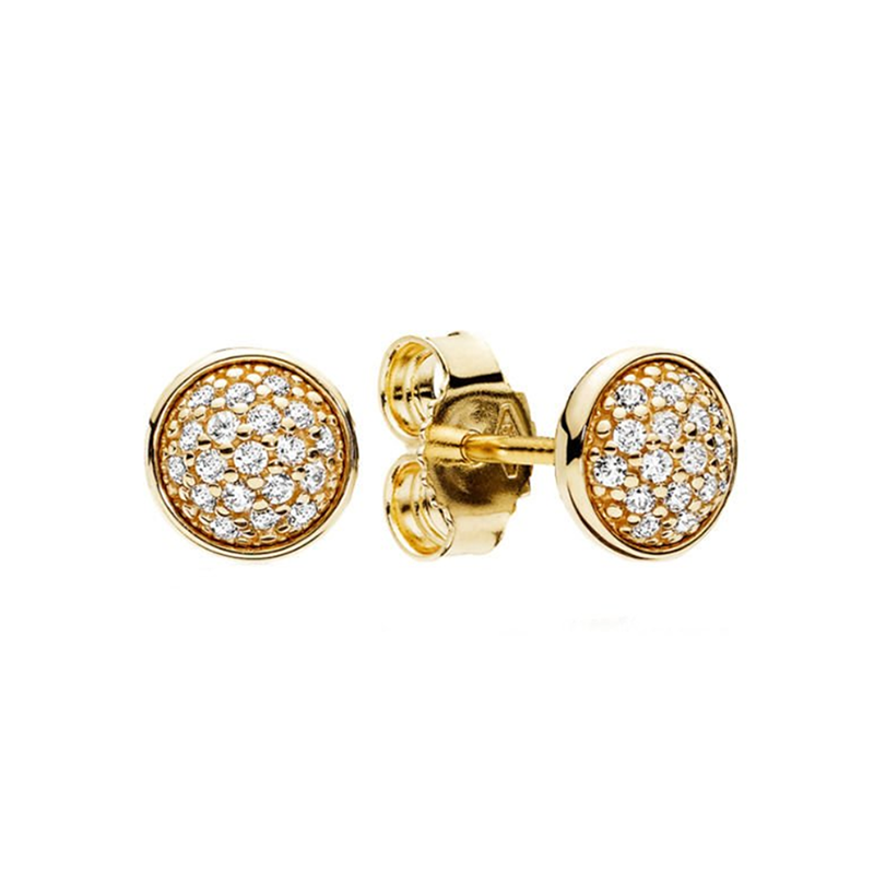 Fashion Jewelry Sterling Silver Rose Plated White CZ Dazzling Droplets Stud Earrings 280726CZ
