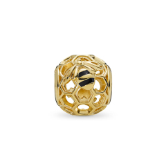 Brand Jewelry ALE S925 Sterling Silver 18K Yellow Gold Plated Honeybee Charm 767023EN16